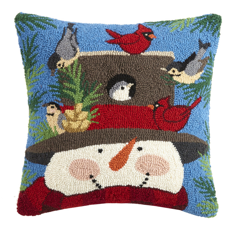 Susan Winget Snowman Hook Wool Throw Pillow & Reviews Wayfair.ca